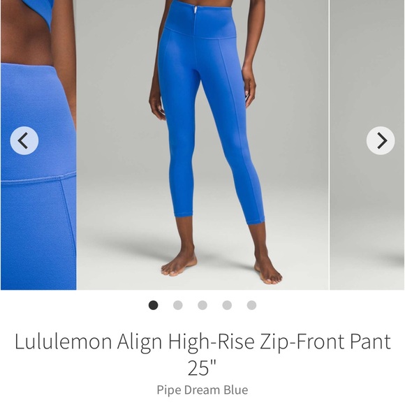 lululemon athletica Pants - Lululemon align HR zip front pants PIPE DREAM BLUE 25” Sz 4